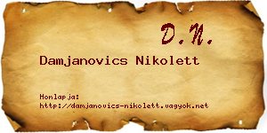 Damjanovics Nikolett névjegykártya