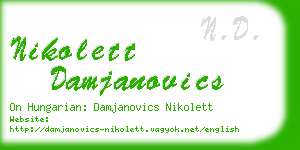 nikolett damjanovics business card